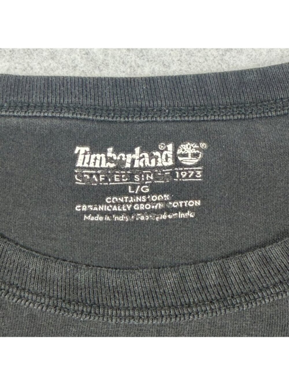 Timberland Men’s Long Sleeve Logo Graphic T-Shirt Black Orange Size Large L Cott - Picture 5 of 8